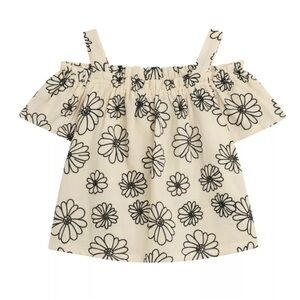 Amy Byer off the shoulder floral top for girls 100% cotton crochet square